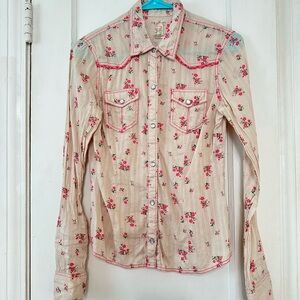 Rare Free People Blouse Size 6 Cotton